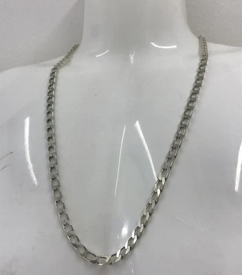 "Collar clásico de verano de colección con cadena para hombre de plata de ley 925 cubano 28"" pesado 48 gr" Foto 1 de 4
