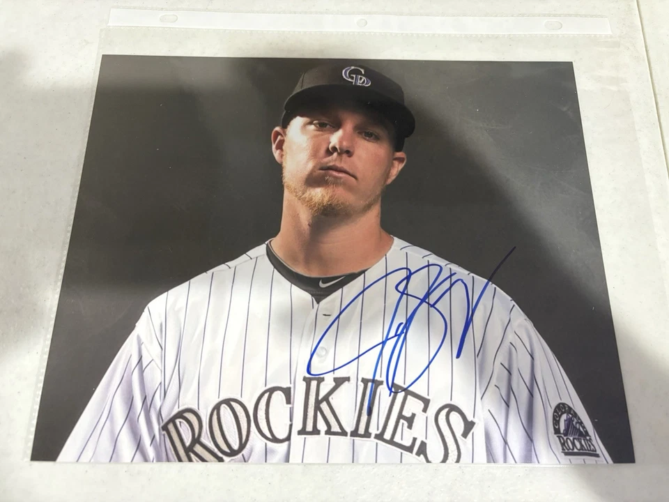 Jon Gray - Signed 8x10 Photo Colorado Rockies, Rangers MLB World Series (AU) - Image 1 of 1