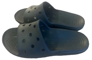 Classic Crocs Unisex Slides Black Waterproof Sandals 206121-410 Mens 8 Womens 10 - Picture 1 of 8