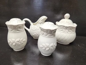5 Pc Complete Set By JC Penney Home ISABELLA Salt Pepper Creamer Sugar Bowl Set - Picture 1 of 11