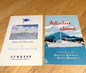 July 1955 QUEEN OF BERMUDA Passenger List / Book + Activities Aboard Book - Picture 1 of 14
