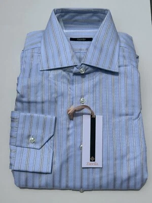 Vestido Zanella Botón Frontal Manga Larga Talla 16 1/2 R 100% Algodón Foto 1 de 3