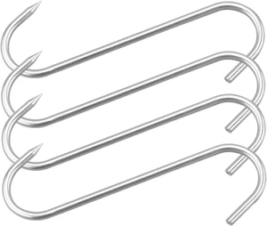 10" Meat Hooks,8Mm Heavy Duty S-Hooks Stainless Steel Meat Processing Butcher Ho - Picture 1 of 12