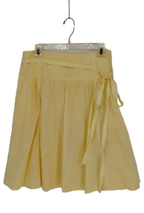 London Jean Chino Woman Yellow Full Short Skirt Size 8 Lined Zipper Ribbon Belt - Picture 1 of 11