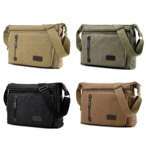 Men Shoulder Bag Backpack Military Canvas Crossbody Satchel Sling Messenger - Picture 1 of 16