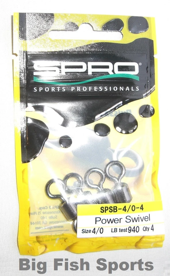 SPRO POWER SWIVELS #SPSB-4/0-4 NEW! QTY 4, SIZE 4/0, TEST 940LB  - Image 1 of 1