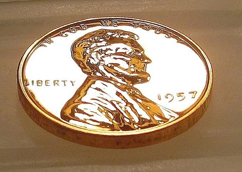 1957  Gem  Proof  Wheat Cent "  Original Blazing Red Coin " #721 ~ 18 Cover