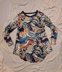 Pixie Lady Long Sleeve Shirt Womens Small  Paint Swirl Tye Dye Silky Smooth  - Picture 1 of 10