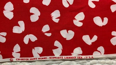 2 15x45 Pcs VIP Cranston Cotton White Petals on Real Red Fabric Schwartz Liebman - Image 1 of 4
