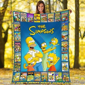 The Simpsons Fleece Blanket Simpsons Family Throw Blanket For Bed Couch Sofa, - Picture 1 of 4