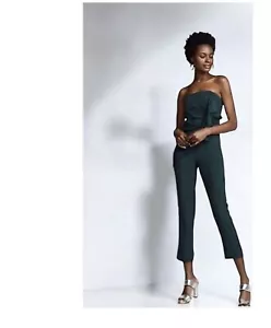 Diane von Furstenberg Green Strapless Ruffle Jumpsuit size 8 us 12 Uk RPR£350 - Picture 1 of 5