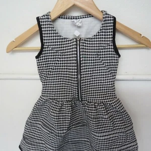 D-Signed Disney Young Girl Dress Black White Front Zip Sleeveless Party Small - Picture 1 of 4
