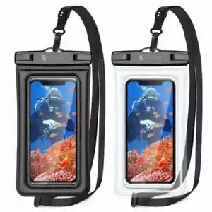 2pc Waterproof Pouch Underwater Swimming Pool Floating Case Dry Bag Mobile Phone - Picture 1 of 9