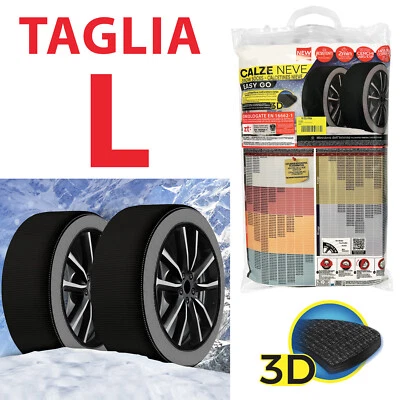 CALZE DA NEVE OMOLOGATE AUTO TAGLIA L EASY GO PNEUMATICI 215/55R17 215/55/17 - Immagine 1 di 2