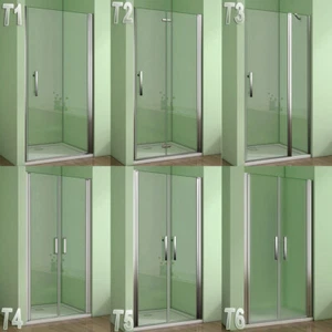70-140cm Duschtür Doppeltür Drehtür Pendeltür Nischentür Duschabtrennung 185/195 - Bild 1 von 19