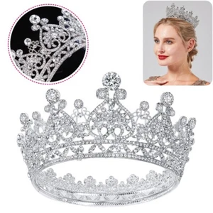 Bridal Wedding Princess Crystal Rhinestone Tiara Crown Hair Band Prom Headband - Picture 1 of 13