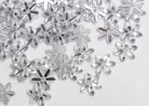80 / 100 /150 x 20mm 10mm Rhinestones Flower Flat Back Acrylic Gems Sewing Beads - Picture 1 of 32