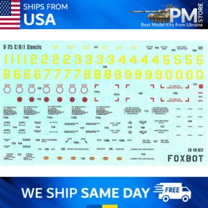 Foxbot 48-012 Decals for Stencils for North Ameerican B-25C/D/J Mitchell 1/48 - Picture 1 of 11