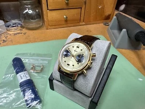 Vintage 1970's Rossini By Breitling Chronograph Valjoux 7733 Reference 9122 - Picture 1 of 17
