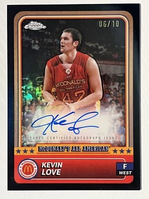 Kevin Love 2024 Topps Cromo McDonald's AA Negro Refractor Automático 06/10 Foto 1 de 2