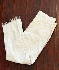GAP 90s Loose Mid Rise Straight Leg Jeans White Denim Raw Hem Damen Gr. 32/14R - Bild 1 von 9