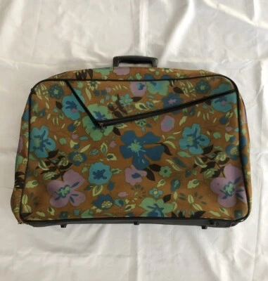 Bolso de Viaje Floral Vintage Maleta Retro Flor Mod Equipaje Lona Japón Años 60 70 Foto 1 de 4
