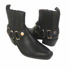 Dkny Boots Womens 5.5 M Black Mina Western Bootie Leather Almond Toe Ankle