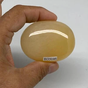 83.4g, 2.2"x1.7"x0.9", Yellow Aventurine Palm-Stone Crystal Stone, B35046 - Picture 1 of 14