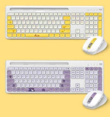 Pokemon PIKACHU GENGAR Wireless Keyboard + Mouse + Mouse Pad + Keyboard Skin SET - Image 1 of 4