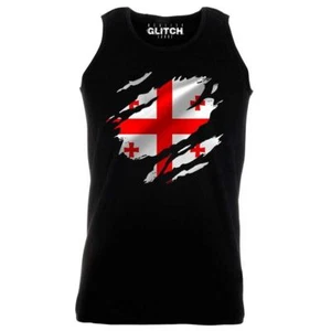 Torn Georgia Flag Men's Vest Georgian Tbilisi Country national football - Picture 1 of 16