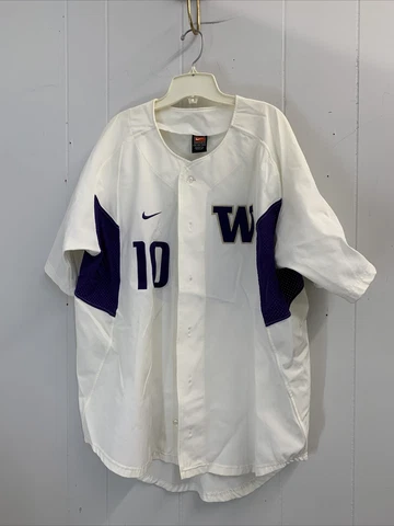 Vintage Washington Huskies Jersey Game Worn Sz 50 White Purple Number 10 Nike UW Cover