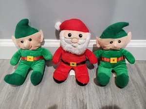 Greenbrier Christmas Set of 3 Musical Plush 1 Santa Claus, 2 Elves - Picture 1 of 4