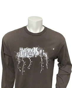 Hurley Men’s Casual Lightweight Sweatshirt Size Large SLIM FIT Brown Long Sleeve - Picture 1 of 15