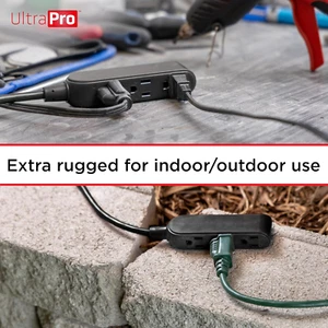 15 Ft Indoor Extension Cord - 3 Outlet Power Strip, Heavy Duty, 16 Gauge, UL ... - Picture 1 of 12