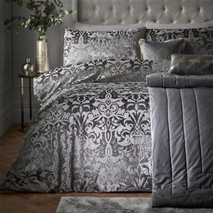 Laurence Llewelyn-Bowen Firenza 100% Polyester Duvet Cover Set in Slate - Picture 1 of 5