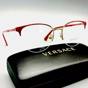Versace VE 1247 1408 52-17-140 mm Women's Cat Eye RED Eyeglasses 100% ORIGINAL - Picture 1 of 8