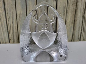 Viking Etched Crystal Sculpture by Mats Jonasson - Picture 1 of 4