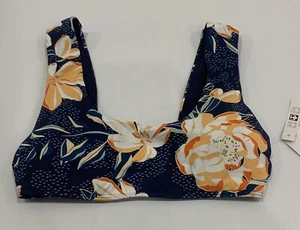 ROXY Size S / 8 Blue Floral Lillies BIKINI Crop Bathers Bra Top NEW RRP $59.99 - Bild 1 von 4