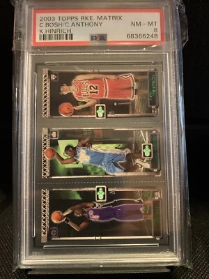 2003 Topps Rookie Matrix Chris Bosh Carmelo Anthony Kirk Hinrich PSA 8 Foto 1 de 2