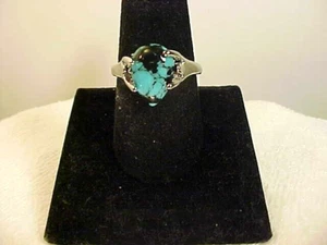 Silberring Größe 8 3/4 mit Träne Acryl Türkis Stein - Bild 1 von 7