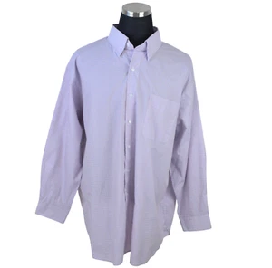 Oak Hill Premium Mens Shirt 19 34/35 Purple Check Long Sleeved Supima Cotton Non - Picture 1 of 9
