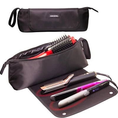 2 In 1 Hair Tools Travel Bag with Heat-resistant Mat Curling Iron Travel Case - Image 1 of 4