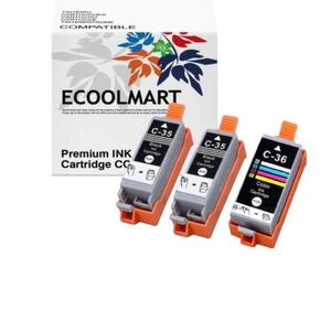 Remanufactured 3 pk PGI-35 CLI-36 ink Cartridge fits PIXMA iP100 iP110 Printer - Picture 1 of 3