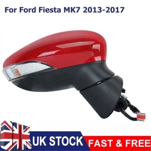 Specchio ad ala lato guidatore destro lato rosso riscaldato elettrico per Ford Fiesta 2013-2017 - Foto 1 di 13