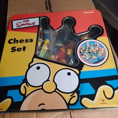 The Simpsons CHESS SET (2000) Tin Collector's Box Complete - Image 1 of 4