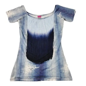 T-shirt manica corta Save The Queen donna XS frange nappa designer artistico - Foto 1 di 20