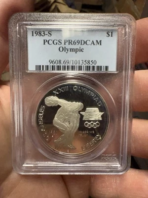 1983-S olympic silver dollar PCGS PR69DCAM - Image 1 of 2