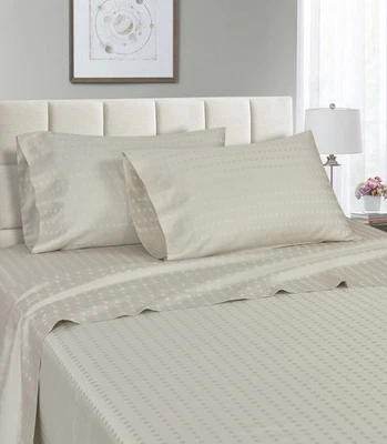 Juego de sábanas Spring Home 1200TC 100 % algodón bolsillo profundo dobby rayas jacquard punto Foto 1 de 4