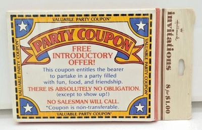 PACK de 8 invitaciones de fiesta con sobres con sello retro NUEVO/SELLADO Foto 1 de 2