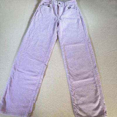 Billabong Women's High Waist Wide Leg Corduroy Pants Lavender Size 25 Thick Cord - Image 1 of 4
